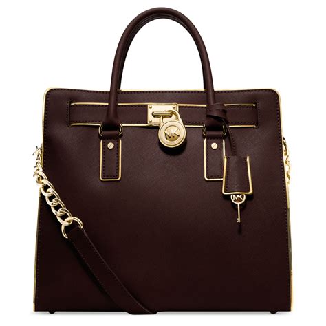 Michael Kors Large Hamilton Satchel Specchio Tote, Coffee 